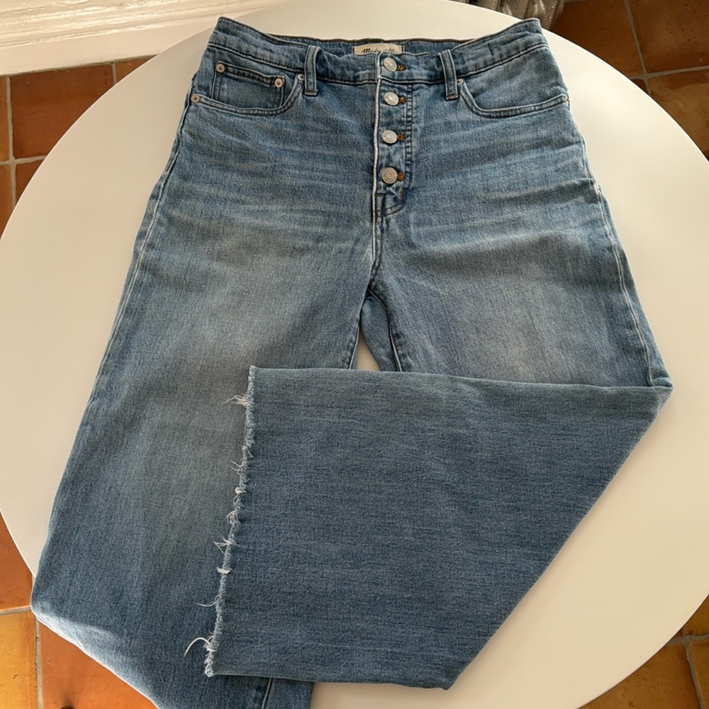 Madewell Wide Leg Crop Jean Button Closure